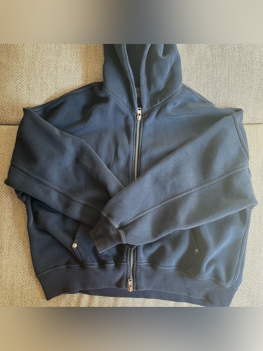 Abercrombie & Fitch navy blue zip up hoodie in XS